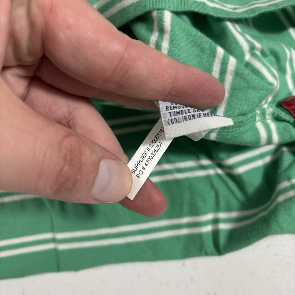 Polo Golf Ralph Lauren Vintage Lisle Pocket Polo Shirt Green/White Stripe XXL - Picture 7 of 9